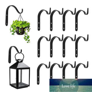 2/5 / 10 pcs Black Ferro Wall ganchos à prova de vento ao ar livre jardim plantador pote de flores pendurado bracket gancho lanterna luz titular de luz de decoração de fábrica Preço de fábrica Qualidade