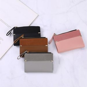 Frauen Brieftasche Leder Weibliche Geldbörse Mini Haspe Solide Multi-Karten Halter Mode Münze Kurze Brieftaschen Schlanke Kleine Brieftasche Zipper geld Tasche