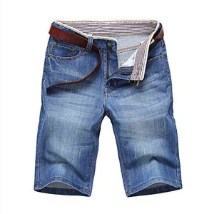Sommar tunna denim shorts för män god kvalitet shorts jeans män bomull solid rak jeans shorts manlig blå avslappnad jeans storlek 40 g0104