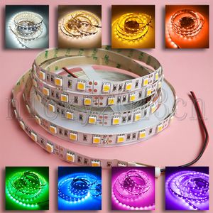 Super Bright 5050 LED Strip Light Flexible Tape Rope Ribbon IP20 Non Vattentät 12V 24V 60LEDS / M Cuttable Cabinet Kök Celling Lighting