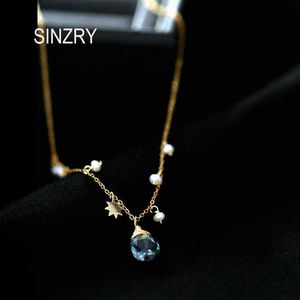 Sinzry Handmade Eleganckie Naturalne Słodkowodne Pearl Waterdrop Moda Naszyjnik Kreatywny Biżuteria Akcesoria