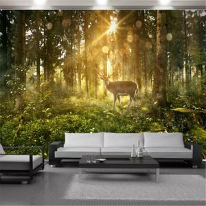 3D Wallcovering Duvar Kağıdı Fantezi Orman Ruhu Geyik Hayvan Mural Modern Ev Dekorasyon Su Geçirmez Antifouling Duvar Kağıtları Duvar Kağıtları