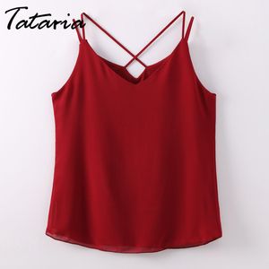 Chiffon blusa verão mulheres casuais chemise femme tops blusas sexy backless top blusa sem mangas s e 210514