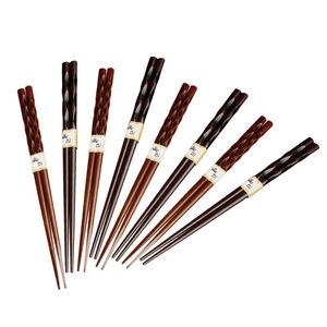 Chopsticks 8 Pairs Japansk stil Naturlig handgjord träbarn Japan / Kina Äta Ware Chop Pinnar med String Round