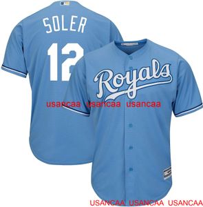 Stitched Custom Jorge Soler ljusblå cool bas tröja throwback tröjor män kvinnor ungdom baseball xs-5xl 6xl