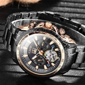 Homens relógio mecânico automático de luxo relógio de aço inoxidável homens mergulhadoras relógios de pulso de esportes Data 100m à prova d'água 210527