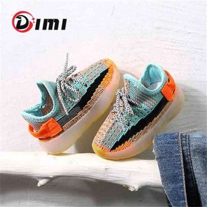 DIMI Spring Baby Soft Toddler Shoes Breathable Knitting Infant Shoes 0-3 Year Boy Girl Darling Coconut Shoes Child Sneakers 210326