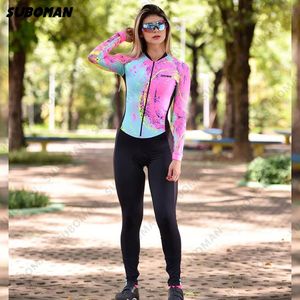 Conjuntos de Racing 2021 Subemano High-End Personalizado Manga Curta Romper Terno Profissional Team Triathlon BMX Bike Jersey Roupa de Ciclismo Feminina