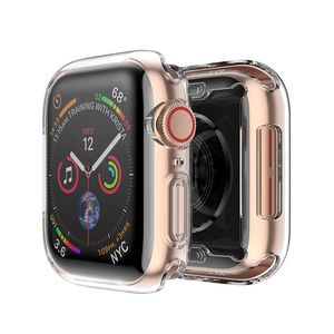 Koruyucu Kılıf Apple İzle 7 6 5 4 41 / 45mm 40mm 44mm 360 Temizle TPU Tam Durumda IWatch 5 4 3 38mm 42mm Şeffaf Kapak