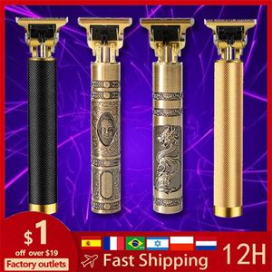 Trimmer da máquina de corte do cabelo para homens recarregável clipper Barber T9 USB Elétrica Profissional Barba Estilo 220106