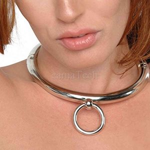 Camatech Edelstahl Abschlussbare Metall Sklavenhalskragen + Sechskantschlüssel Zurückhaltung Bondage Verriegelung Choker Halskette O-Ringe SM Spiel