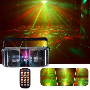 Podwójne lustrzane oświetlenie Laserowe Projektor Efekty specjalne Stage Lights DMX Controller LED Mieszane Migające RGB Kolorowe do Home Party Holiday