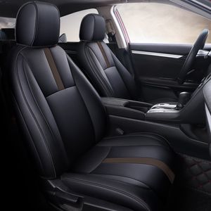 2021New Style Custom Car Seat Covers för Honda Select Civic Luxury Leather Auto Seat Waterproof Antifouling Protect Set Slip Inter229H