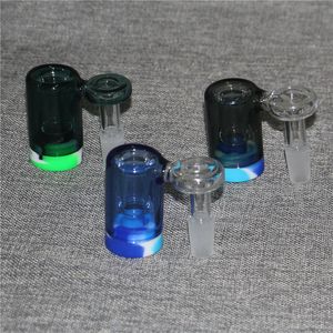 Hookahs Glass Reclaim Ash Catcher Adapter med 5 ml Silikonbehållare Man Kvinna 14mm Ash Catchers för vatten Bongs DAB Rigs