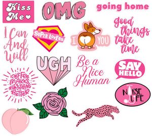 40 pcs-pack bonito todas as meninas rosa vsco adolescentes adesivos de vinil impermeável adesivos para garrafa laptops planejador de carro scrapbook telefone macbook guarda-roupa organizador de parede decalque