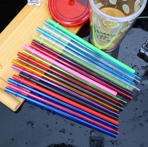 10.5inch Colorful Plastic Drinking Straw 26cm Reusable straws for tall skinny tumblers PP candy color Drinkstraws cocktail bar tools SN2298