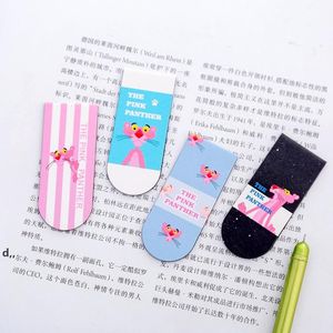 Magnetic Bookmark Cute Cartoon Pink Leopard Magnet Flip Creative Fun Student Mini Book Folder Office Stationery Supply RRE12122