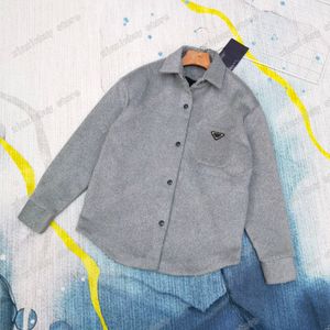 Erkek Yaka Ceket toptan satış-21ss Erkek Tasarımcılar Ceketler Beyzbol Metal Üçgen Etiket Mektup Yünlü Bez Streetwear Mont Giyim Yaka Boyun Erkekler Giyim Pamuk Siyah Gri S XL