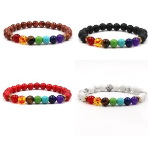 8mm Natural Stone Handmade Strands Beaded Bracelets For Men Women Yoga Sports Elastic Charm Party Club Energy Jewelry