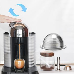 230ML Vertuo Coffee Filters For Nespresso Vertuoline GCA1 & ENV135 Refillable Stainless Steel Coffee Capsule Pod 210712