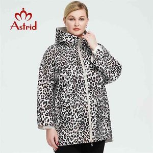 Astrid Spring Autumn Women's Jacket Oversize Double Sided Warm with hood zipper Leopard Coat Women Parkas Outerwear AM-9736 210819