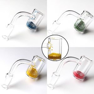 Thermochromic Quartz Banger 14mm 18mm Domeless Smoking Accessories Thermal Nails Changing Color Pipes Nail Bangers Bucket Oil Burner Contain Colorful Sand DGCQ18