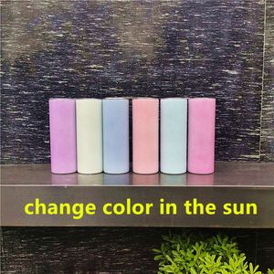 Change Color In The Sun 20 oz Sublimation Skinny Straight Tumblers Edelstahl-Wasserflaschen Trinkmilchbecher Wärmeübertragung doppelt isolierte Becher A12