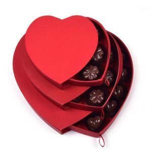Kształt serca czekoladowe pudełka na prezent cukierki walentynkowe Papier urodzinowy