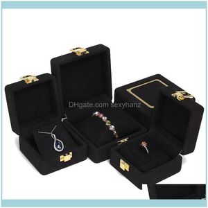 Packaging & Display Jewelry4Pcs Metal Buckle Jewelry Box Ring Pendant Bracelet Storage Pouches, Bags Drop Delivery 2021 9Otk6