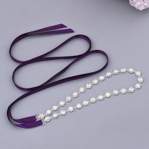 Wedding Sashes TRiXY S378 Women Thin Rhinestone Alloy Belts Bridal Dress Accessories Skinny For Bride Bridesmaids263y