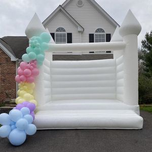 Kommersiell White Bounce Castle Uppblåsbar Hoppande bröllop Hoppa för hopphus för vuxna och barn Nydesignad Bouncer Castles för bröllopsfest med blåsfri båt