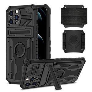 Pulseiras de telefone para iPhone 13 Pro Max 12 11 XR XS Max PC Shell TPU Capa Awesome Sports Companion 360 graus ajustáveis