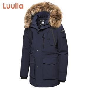 Men Winter Casual Faux Fur Collar Long Thick Parkas Jacket Coat Men Outwear Hooded Pockets Waterproof Jackets Parka Men 211104