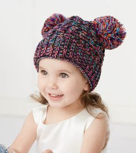 Baby Knit Cap Kid Crochet Beanies Hat Girl Pony Tail Caps Warm MOK Stretchy Caps 8 Colors Children Woolen Knitted Hats Casual Headgear