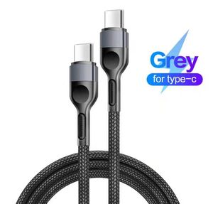 PD 60W flätad typ C -kablar snabb laddning snabb laddning USB C Data Wire Cord Charger Cable 6ft 3ft 3ft