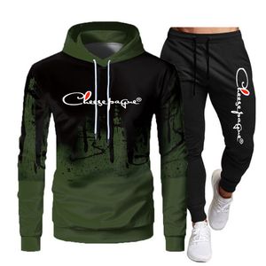 Homens Venda de Algodão Homens / Mulheres Marca Hoodies + Calças para Outono Inverno Inverno Streetwear Conjuntos de Correspondência Sweatershirts Sweatpants S-3XL