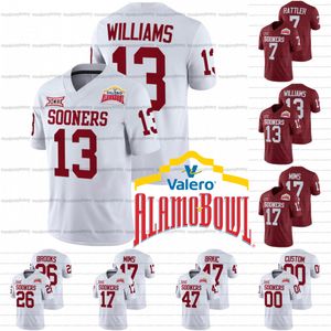 Wholesale spencer rattler jersey for sale - Group buy Oklahoma Sooners Jersey Alamo Bowl NCAA Football College Custom Spencer Rattler Caleb Williams Marvin Mims Kennedy Brooks Gabe Brkic Kyler Murray Stogner