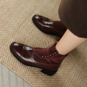 Wholesale women s short boots resale online - Winter Boots Women Ankle with Side Zipper Round Toe Chunky Heel Short Tube Rivet s Shoes