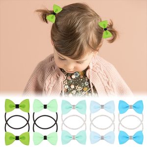 Baby scrunchie hairbands bow godis färg båge hår rep toddler tjejer blomma prinsessan huvudkläder prestanda hår tillbehör 20 färg 253 z2