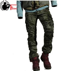 Moda męska Spodnie Wiosna Bawełna Kamuflaż Spodnie Wojskowe Mężczyźni Prosto Combat Casual Tactical Compantes Casual Male Spodnie H1223