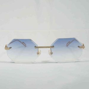 Vintage Rimls Diamond Cutting Sunglass Men sunglass New Lens Shape Shadow Metal Frame Clear Reading Glass Gafas Women
