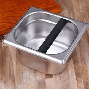 Buckets Stainless Steel Espresso Coffee Knock Box Rubber Container Grounds Bucket Barista