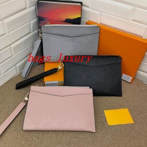 Damen-Clutch, hochwertige Geldbörse, echtes Leder, geprägte Handtaschen, abnehmbarer Riemen, Handtasche