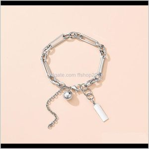 Wholesale metal ball bracelet for sale - Group buy Metal Ball Square Tag Charm Bracelet Hip Chains Bracelets Bangle Cuff For Women Men Fashion Jewelry Will And Sandy Vmuvt Efqy6