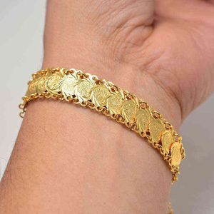 Gouden kleur munten banglesbracelets voor vrouwen mannen geld munt armband islamitische moslim Arabische Midden Oosterse sieraden Afrikaanse geschenken