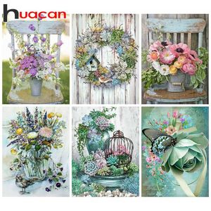 Huacan Gemälde 5D-Blumen-Diamant-Mosaik, Landschaftsbilder von Strasssteinen, Stickerei, Heimdekoration