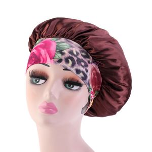 VMAE 6 Colors Soft Sleeping Nightcap Hair Protection Exotics Pattern Stretch Polyester Print Chemotherapy Cap Fit Women