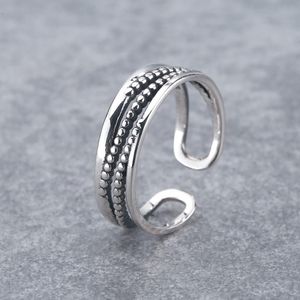 National Style Worngirlsout S925 Pure Silver Twist Ring Personality Fashion Taiyin Open Accessories PUA
