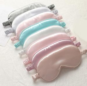 Silk Eyeshade Sleeping Eye Mask Cover Eyepatch Blindfold Solid Portable New Rest Relax Eye Shade Cover Soft Pad 30 colori