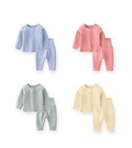 Höst långärmad baby kläder sätter toddler pyjamas outfits spädbarn velvet varm kostym underkläder kostymer m3858